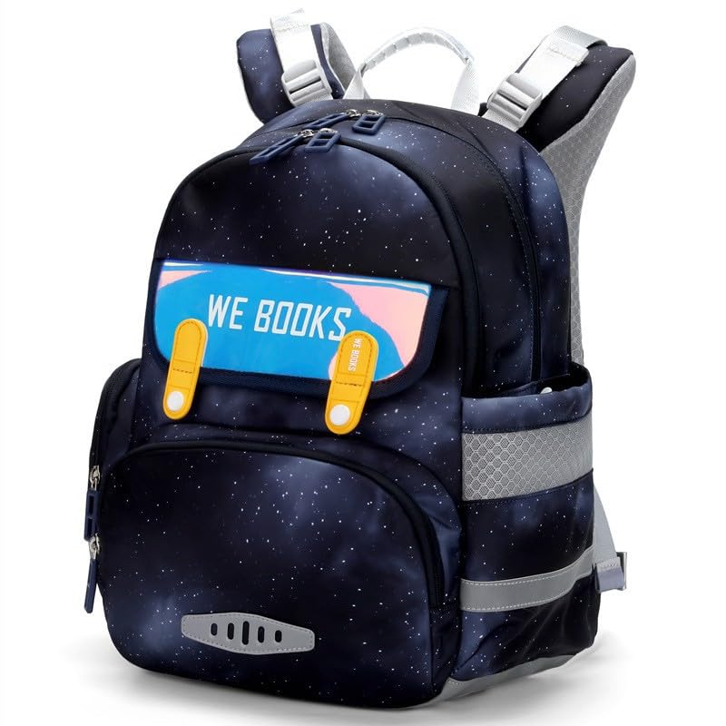 Mochila Infantil Espacial, Adequado para altura130-160 cm, Proteção Lombar, Tiras Ajustáveis (preta)
