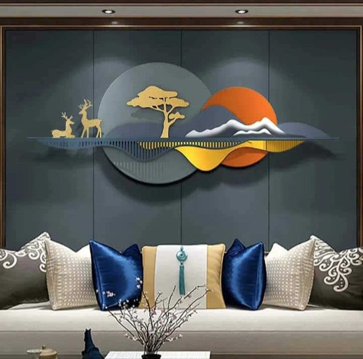 Ultra Shine Home Decor Metal Wall Art for Living Room and Bedroom - Metallic Wall Hangings for Home Decoration