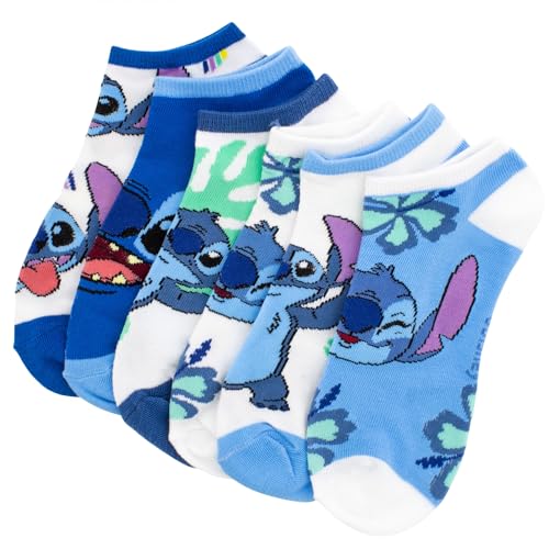 Berkshire Fashions Lilo and Stitch Rainbows and Flowers Women's Ankle Socks 6-Pair Pack
