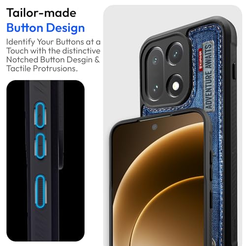 Image of KAPAVER Mag-X Sandstone Back Cover Case Compatible with MagSafe, Magnetic Case for OnePlus 15 (Denim Adventure)