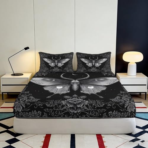 Drap-housse crâne floral imprimé 3D microfibre douce - 4