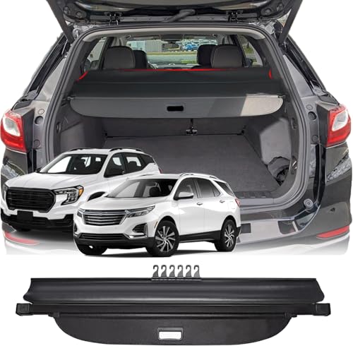 Image of Cargo Cover for 2018-2026 Chevy Equinox Accessories GMC Terrain Accessories 2026 2025 2024-2018,(Additional Cover with Hooks) Leather Retractable Trunk Cover (Not for EV)