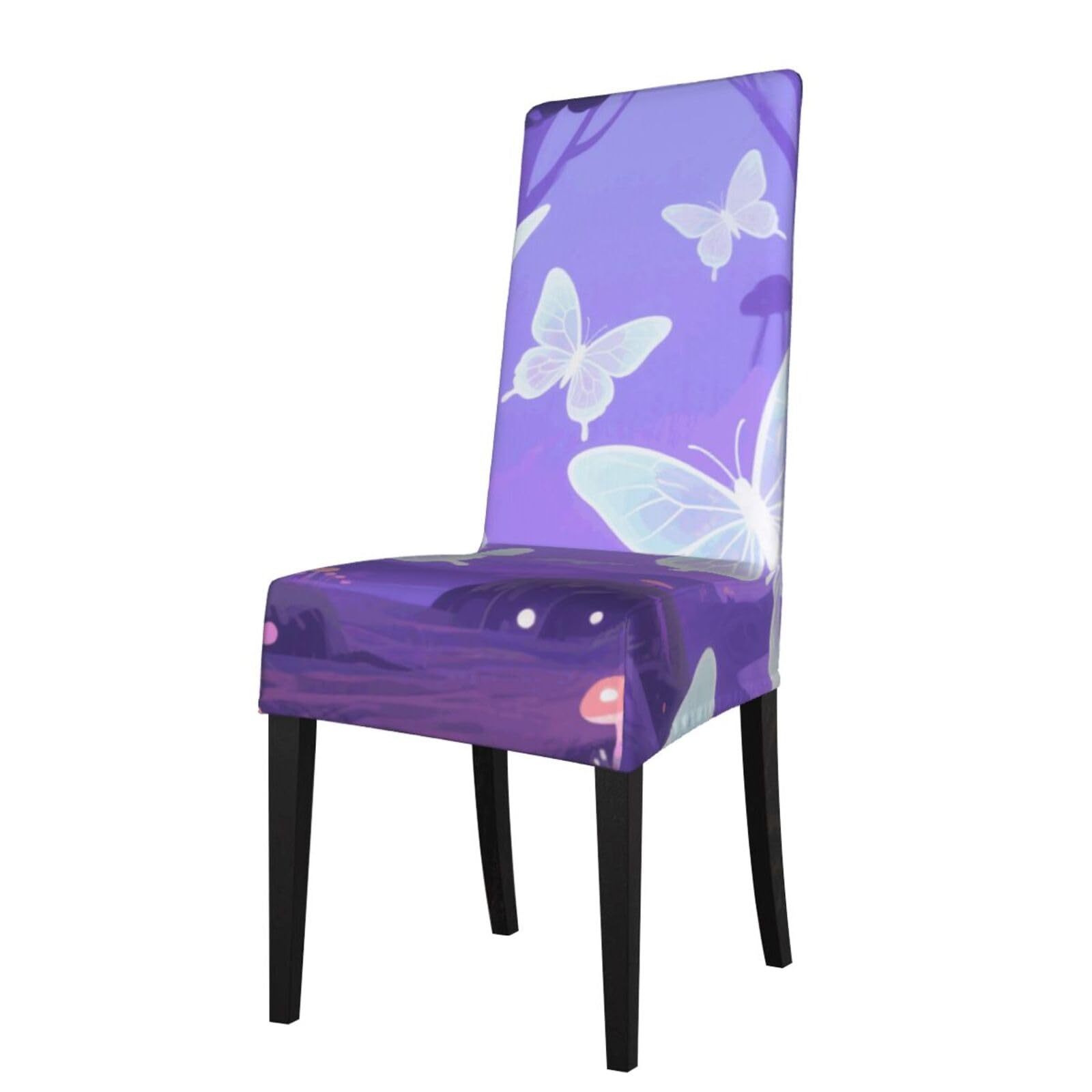 FodPand Butterfly Dining Room Chair Cover Stretch Parsons Chair Slipcovers Removable Washable Chair Protectors Cover High Elastic Seat Protector for Home,Kitchen, Hotel, Banquet