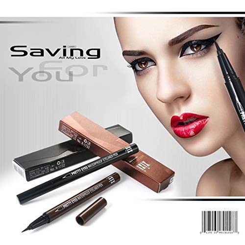 JewelryWe Delineador Líquido Negro y Marrón Waterproof Pack 2 miniatura 2