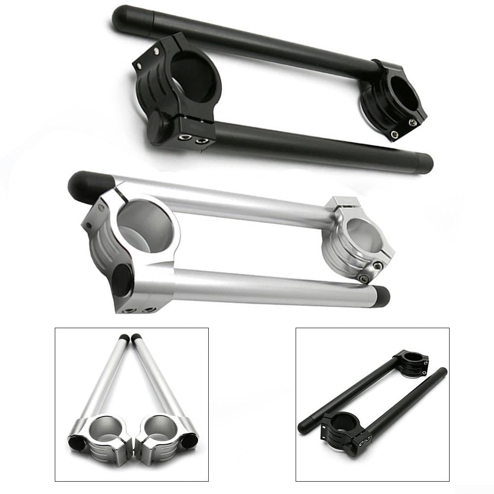 CNC Alluminio Forcella Tubo Manubrio 7/8 Pollice Nero Argento (35MM nero)