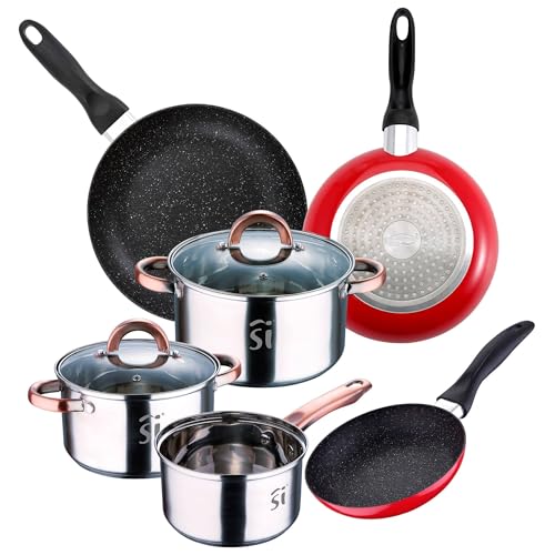 Juego de Batería Onil de cocina de 5 piezas + 3 sartenes 16/20/24cm aluminio San Ignacio