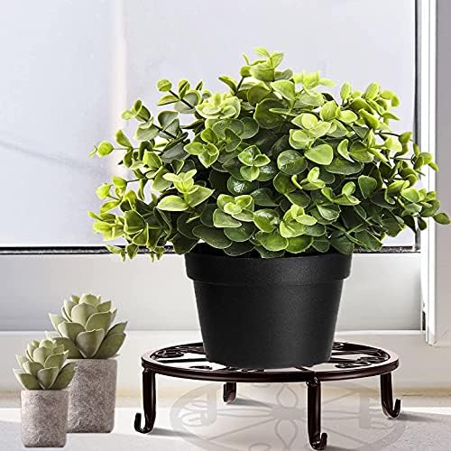 LIQUID Metal Plant Stand,Flower Pot Stands,Outdoor Plant Stand,Heavy Duty Potted Holder,Indoor Outdoor Metal Rustproof Iron Garden Container Round Supports Rack for Planter,1 Pack(Bronze)