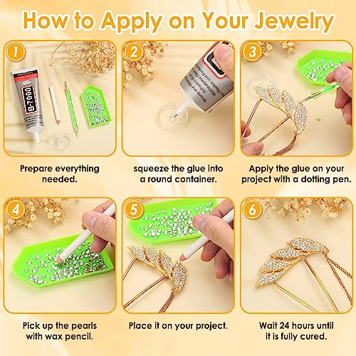 Image of B7000 Glue Clear with Precision Tip, 2Pcs 110mL Jewelry Bead Gem Glue, Strong Adhesive Bedazzling Glue with Silver Rhinestones, Dotting Pen Tool for Jewelry Making Fabric Clothes Shoes DIY Crafts