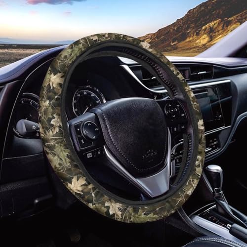JOAIFO Camo Steering Wheel Cover for Trucks, SUV, Sedan, Breathable Car Steering Wheel Cover Protector Non-Slip, Car Accessories for Women, for Steering Wheel with a Diameter of 14.5