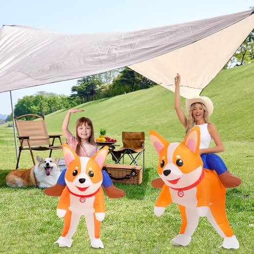 Aufblasbares Halloween-Kostüm für Erwachsene - Hunde-Tieranzug, Corgi-Outfit für Damen und Herren, Lustige Cosplay-Party