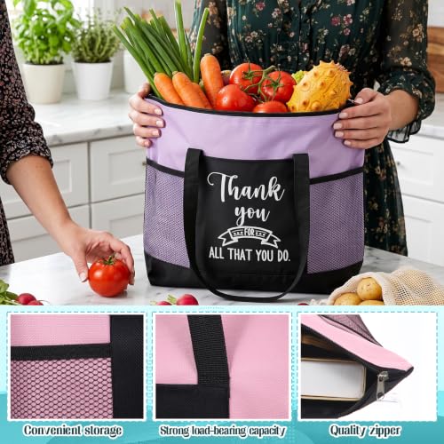 Image of Paterr 10 /20 /30 Pcs ThankYou Tote Bag Bulk for Women | Appreciation Gifts to Housekeeping Week Employee Nurse Coworker Medical Assistant,Inspirational Quotes Print, Mesh Reusable