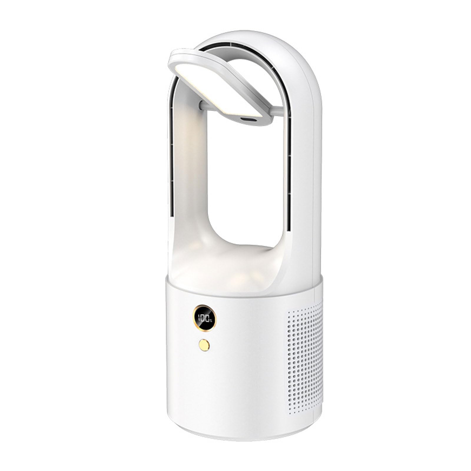 Household Desk Fan Bladeless Electric Fan USB Rechargable 2000mAh Quiet Air Cooling Small Desk