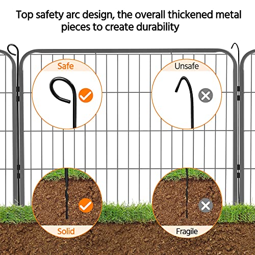 Image of Yaheetech 24in x 5.3ft Rustproof Foldable Metal Decorative Garden Fence | Durable Metal Frame, Tool-Free Quick Setup,Custom Multi-Shape,Fold Flat Storage, Multi-Scene For Garden Patio RV Camping