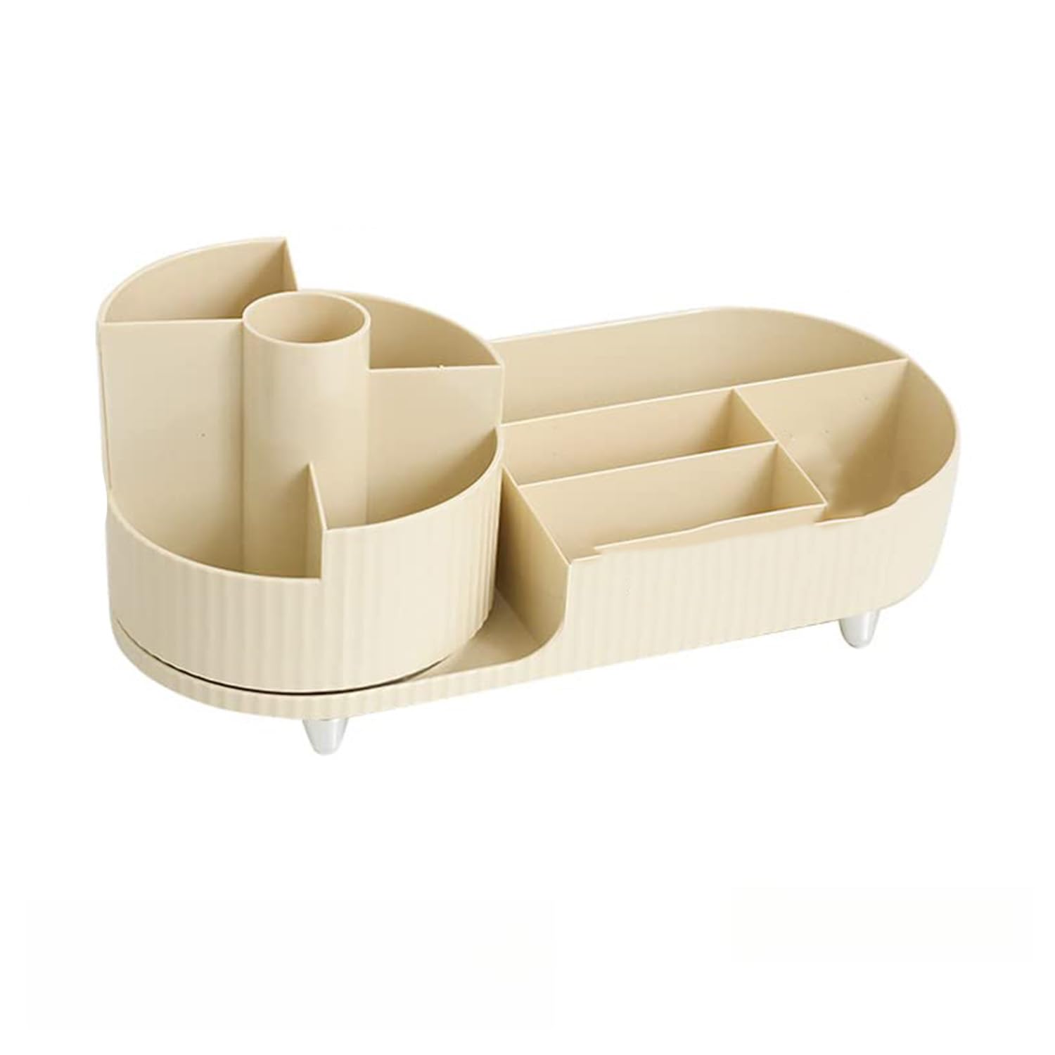 PLATU360 Degree Rotating, Large Capacity Skincare Organizer, Makeup Organizer for Vanity, Bathroom Storage Tray for Cosmetics and Skin Care Products (white)