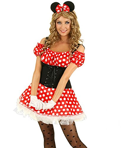 Hejo Home Damen Minnie Kostüm Mouse Maus Minni Kostüm Mickey Ohren, M/L Cover