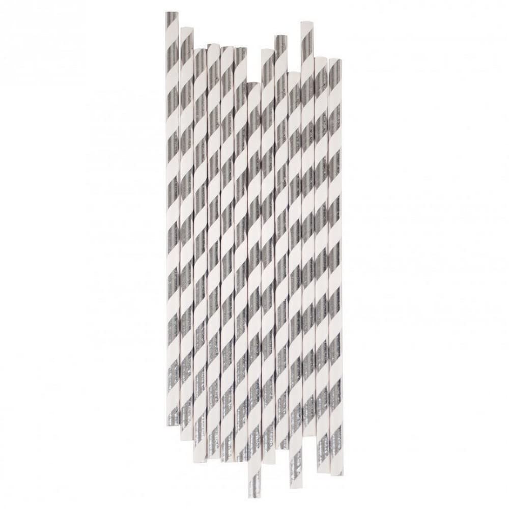 My Little DayStripes Straws, Foiled Silver