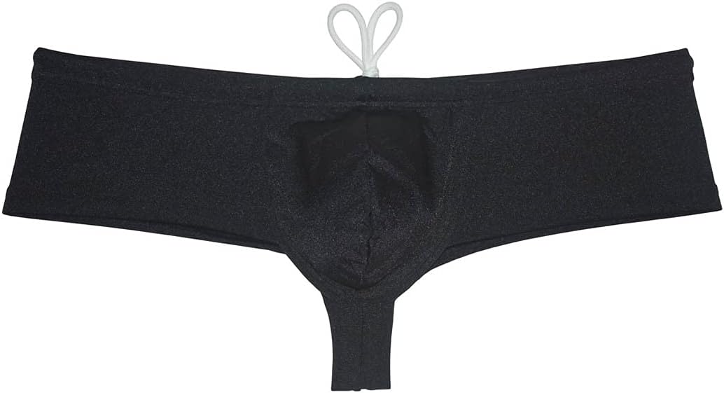 Men's Brazilian Bikini Thong Swimwear Drawstring Swimsuit Shiny Cheeky Swim Boxer Briefs Trunks - Image 2