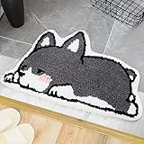 Cute Bath Rug Ultra Soft Microfiber Bathroom Rug Anti-Skidding Water Absorbent Mat Machine Washable