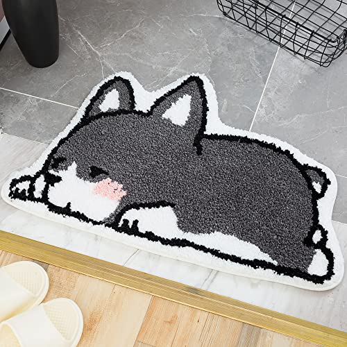 Cute Bath Rug Ultra Soft Microfiber Bathroom Rug Anti-Skidding Water Absorbent Mat Machine Washable Quick Dry Bath Mat For Kids, Shower, Bedroom (Grey, 15.7 X 25.6) #TOP9