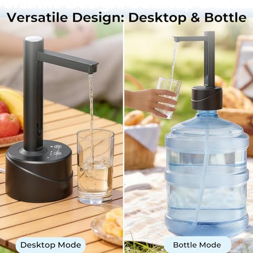 Bomba automática de agua recargable USB tipo C Latedaux para mesa y garrafas 3