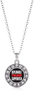 Silver Circle Charm 18 Inch Necklace with Cubic Zirconia Jewelry