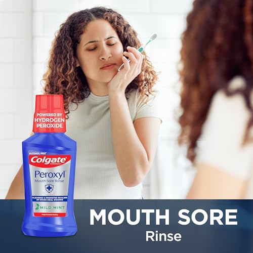 Colgate Peroxyl Antiseptic Mouth Sore Rinse, Alcohol Free, Mint, 16.9 fl oz - image 2