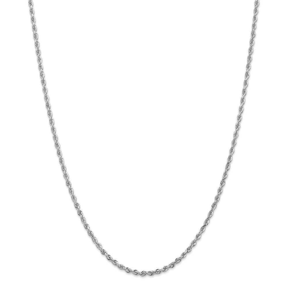 PRINS JEWELS 14 Karat 585 Gold Kordelkette Weißgold 2.50 mm. Breit (40)