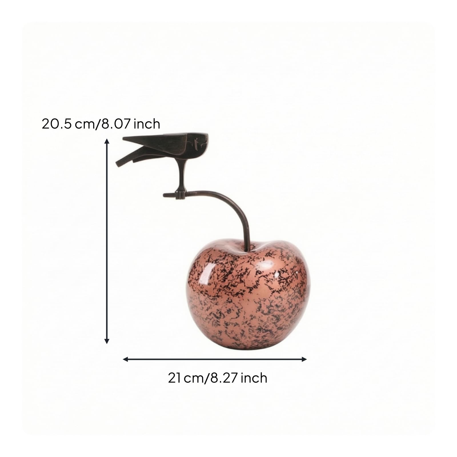 Apfel modern Apfel mit Metallstiel stilvoll Obstration für Wohnzimmer, Regal, L for Apple