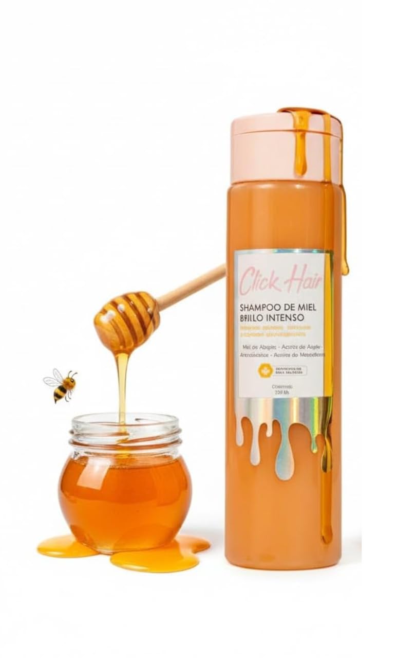 Click Hair Honey Shampoo Intense Shine | Shampoo De Miel Brillo Intenso Colombia (10.1oz - 300ml)