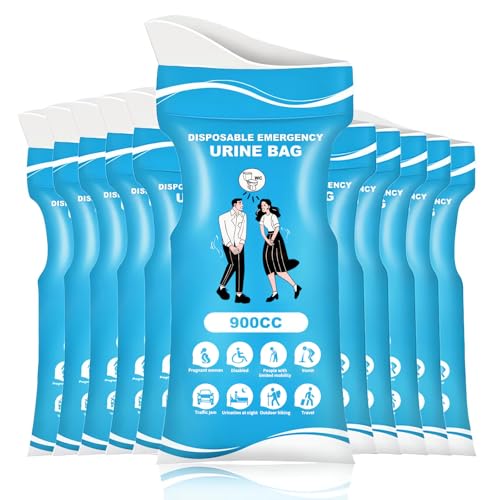 12 pcs Disposable Urine Bags 900ml Pee Bag Traffic Jam Emergency Portable Travel John for Travel Outdoor Camping Toilet Bags for Men She Wee Travel Female Kids Children Patient and Pregnant