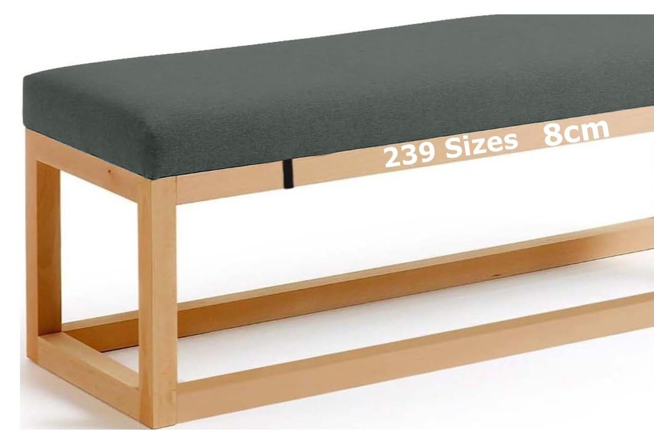 Matelas de sol capitonné 50x200 gris foncé pour banc et banquette de jardin