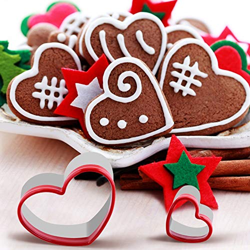 Fasaka Heart Shape Cookie Cutters With Red Color For Beloved Ones– 3Pcs Heart Biscuit Cutter For Baking And Decorating The Cake #TOP5