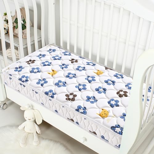Image of Crib and Toddler Mattress - 52 inch x 27.6 inch x 5 inch - Breathable Firm Premium Foam Standard Size for Baby Bed