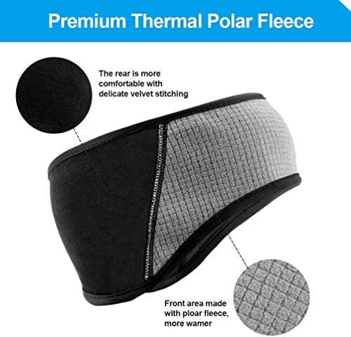 ROCKBROS Headband Cycling Cap Protector Warm Fleece Ear Warmer Sweatband Reflective Stretchy Cycle Headband Runners Protecter Earmuffs Running Cycling Fitness Warm Ski Ear Band Women Men
