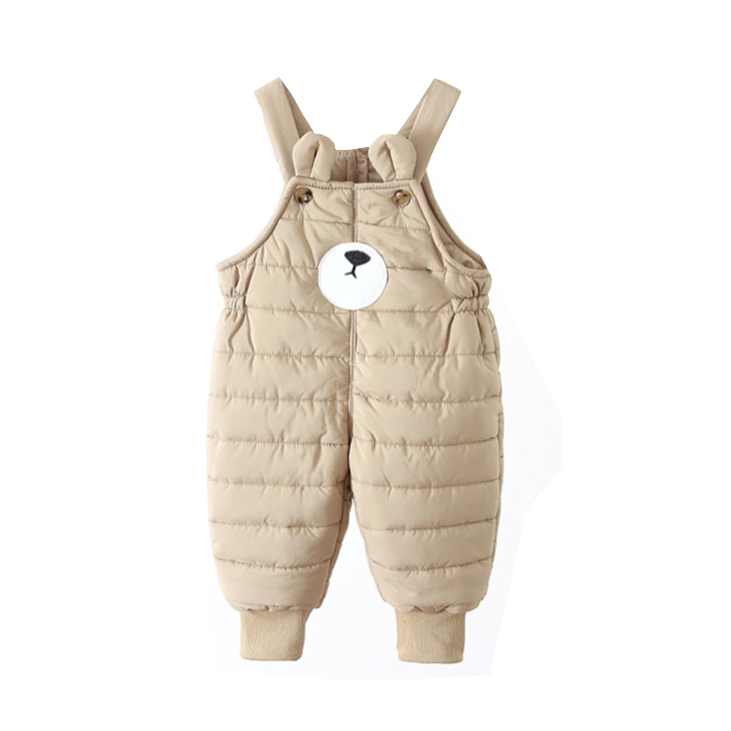 Pantalones de nieve con estampado de oso para bebé, pantalones cálidos para niñas y niños pequeños, pantalones de nieve gruesos, pantalones de invierno para esquiar
