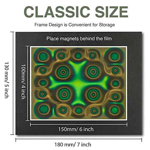 Geieold Magnetic Viewing Film,6X4 GrüNe Magnetfeld-Anzeigefolie,Magnetic Flux Display,Magnetic Field Detector,Reusable