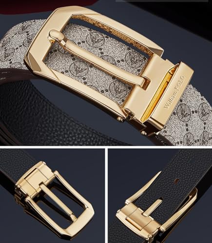 VANNANBA Designer Belts for Men,Leather Dress Casual Belt with Single Prong Buckle3