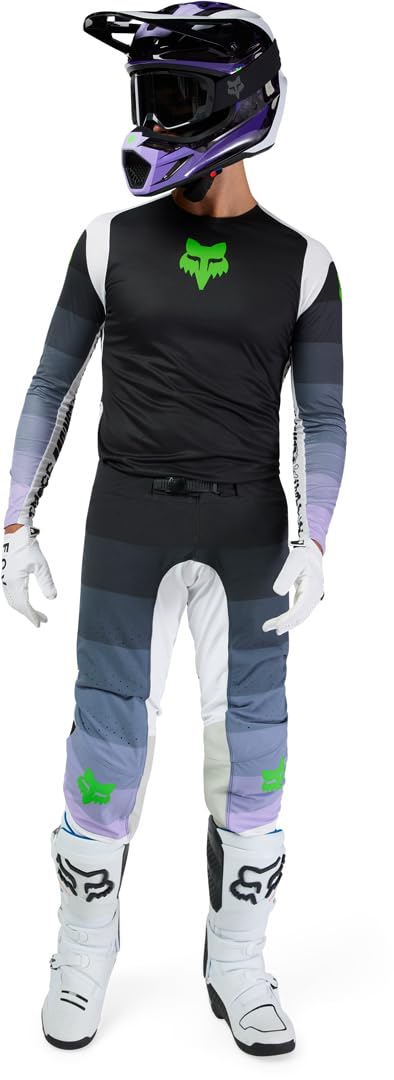 Fox Flexair Grid Maglia da Motocross, Nero/Porpora, L