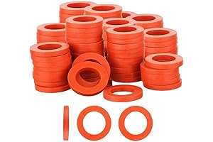 100 Pack Rubber Washers for 3/4 inch Garden Hose Fittings (Red)