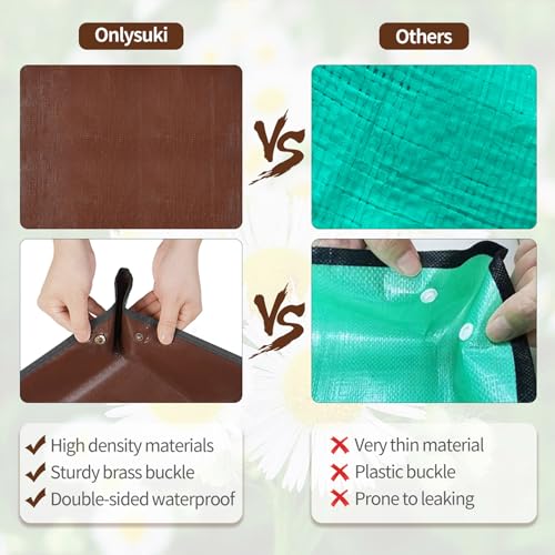 Image of 26.8 inchX26.8 inch Repotting Mat for House Plants Transplanting Control Mess, Foldable Waterproof Gardening Tray Mat Gardening Gifts for Plant Lovers