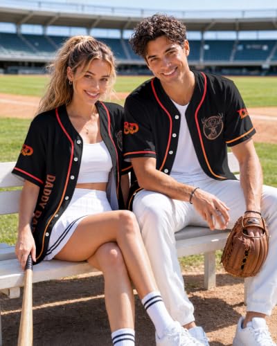 Image of 99TIMORO Graphic Baseball Jersey Shirts for Men and Women | Street Wear Funny Button Down Shirt Short Sleeve Lightweight Breathable Casual Wear Sports Events Summer Gifts Relaxed Fit