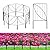 UIRWAY 10 Panels Garden Fences and Borders, Total 10.8ft(L) x 24in(H) Decorative Garden Fence with Leaf Pattern, Rustproof Metal Rabbit Fence for Garden, Small Garden Edging Fence for Outdoor