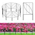 UIRWAY 10 Panels Garden Fences and Borders, Total 10.8ft(L) x 24in(H) Decorative Garden Fence with Leaf Pattern, Rustproof Metal Rabbit Fence for Garden, Small Garden Edging Fence for Outdoor