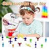 Chiluxendo Ventosas(48Pcs), Juguete Bebe Sucker Toys con Ventosa, Juguetes de Baño Sensoriales Interactivos para Niños, Piscina de Succión para Bebés Juego de Construcción Sensorial Interactivo #4