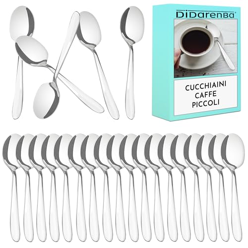 Cucchiaini da caffè piccoli in acciaio inox 11 cm – Resistenti e lavabili in lavastoviglie – Ideali per casa, bar e ristorazione (24 pezzi)
