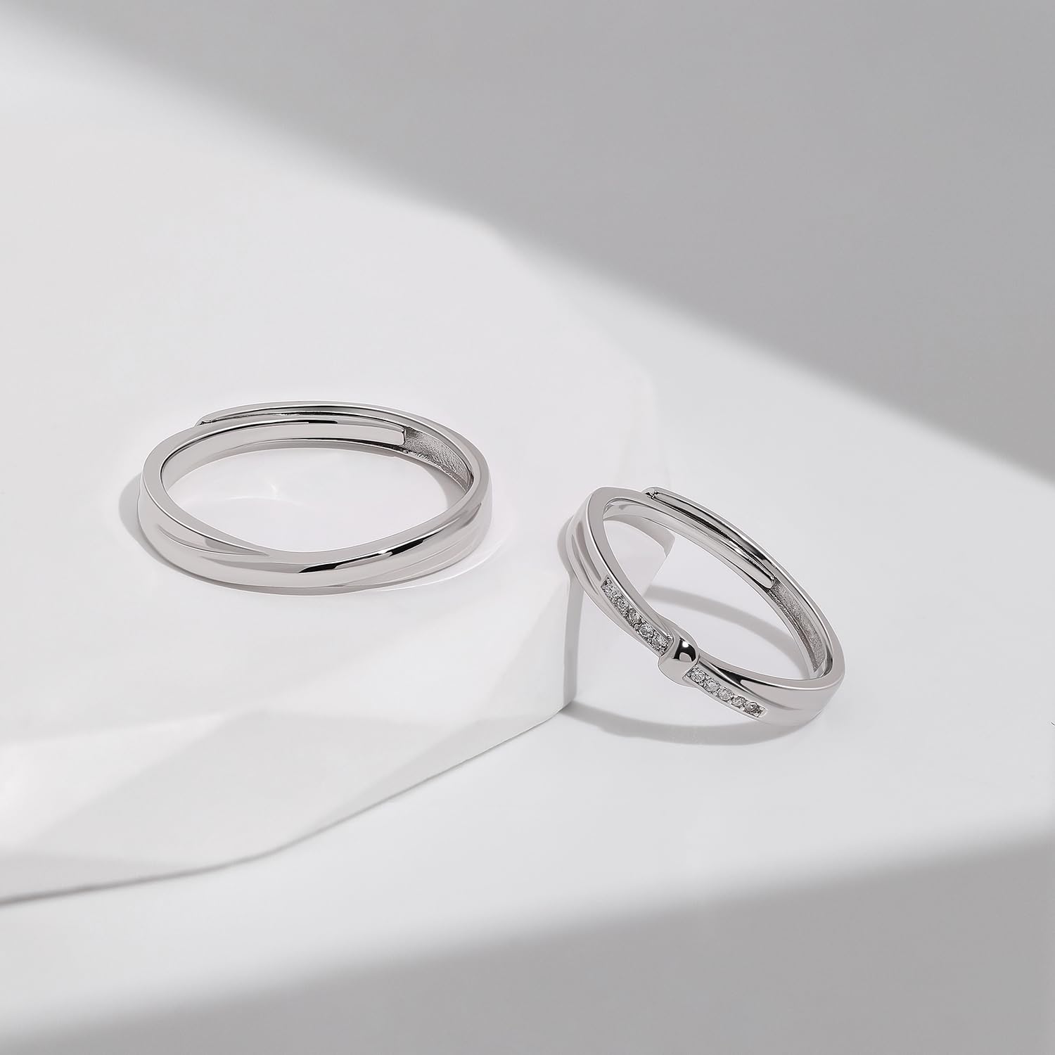 Meissa 925 Anillo plata nudo celta para parejas 2 Pcs Pareja Anillos hechos a mano a juego Anillos de Promesa Anillos Tamaño Ajustable Joyería Nupcial
