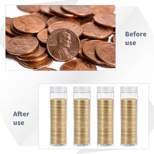 Set de 42 tubos plásticos transparentes para monedas miniatura 6