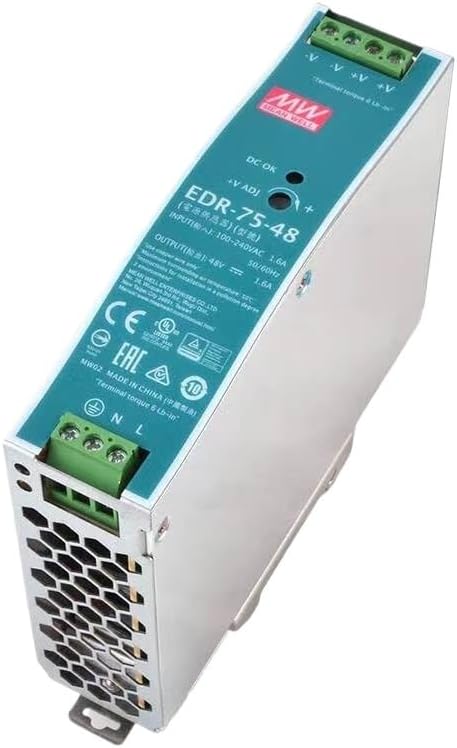 1PCS EDR-75-48 48VDC 1.6A Single Output Industrial DIN Rail Switching Power Supply