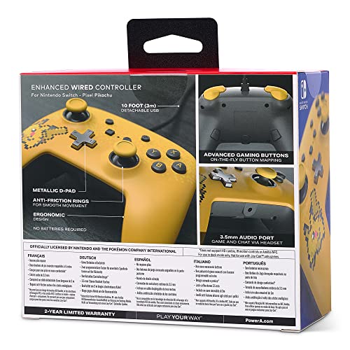 Controle P/ Nsw Powera 1518383-01 Pikachu com Fio - Nintendo Switch