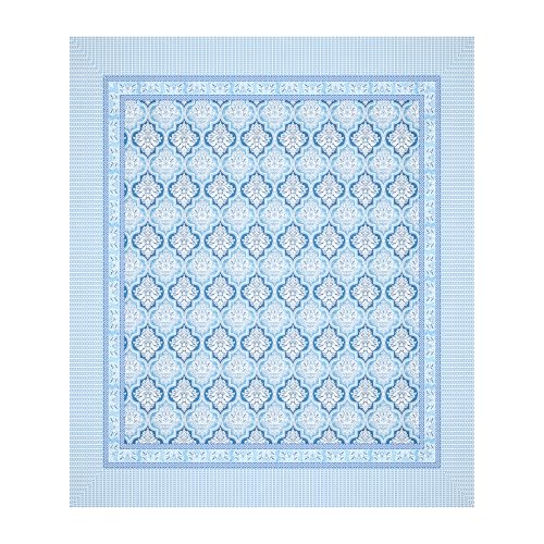 Image of Kuber Industries Cotton 160 TC Double Bedsheet With 2 Pillow Covers | Machine Washable Soft Bedsheet For Living Room, Home & Hotels | Flower Heritage Print - Blue
